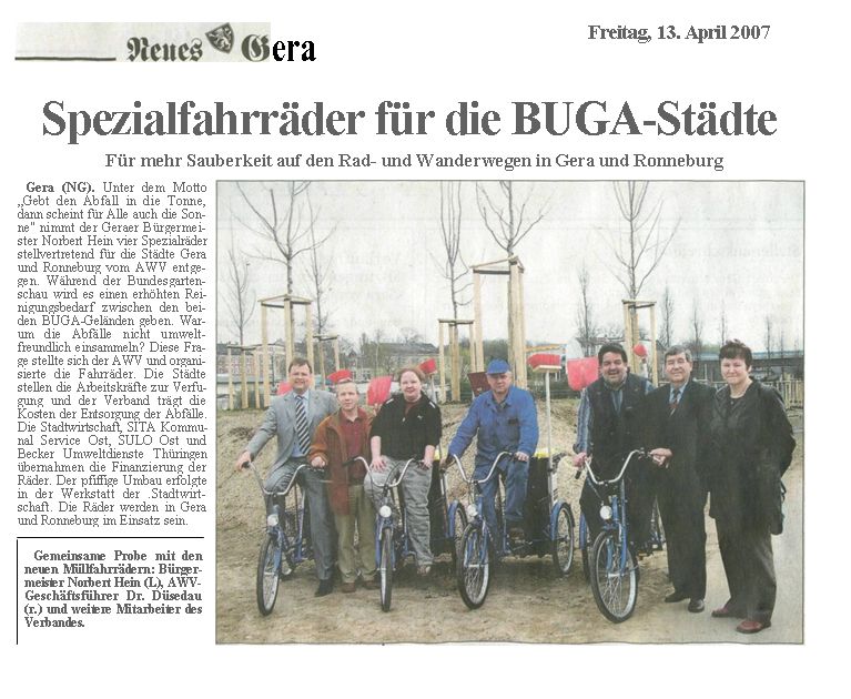 Spezial Fahrräder für Buga Städte