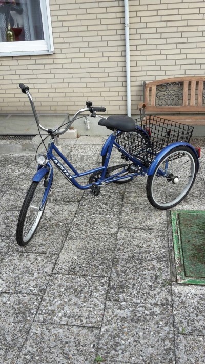 2 Fahrraeder Dreiraeder mit Koerben farb und baugleich blau Braunschweig