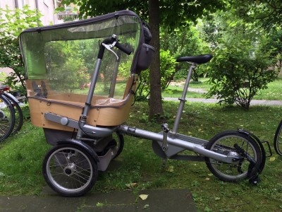 Kindertransport Fahrrad Taga Bike Buggy mit Zwillingsausstattung Muenchen