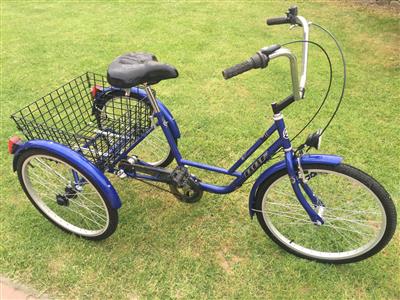 Shoppingrad BBF Dreirad blau Behindertenfahrrad Seniorenfahrrad Angermuende
